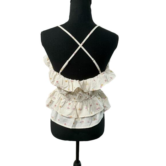 NWT! Line & Dot Aubrey Floral Bloomcore Print Ruffle Tank - Size Small - Picture 9 of 10